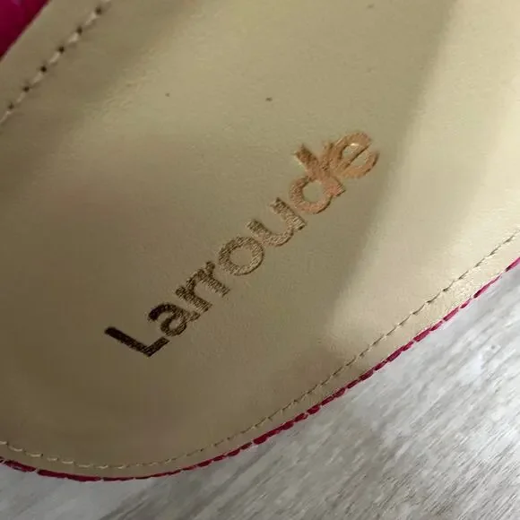 Larroude Alex Flatform Mule In Rainbow Raffia Size 10 stripes - Picture 5 of 7